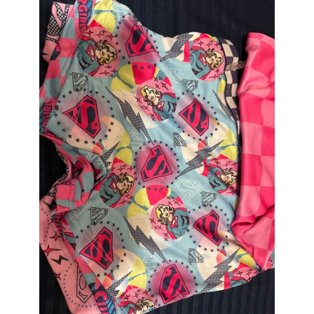 DC Comics Supergirl 4 Pack Girls Athletic Girlshorts Underwear Pink Blue Size 4